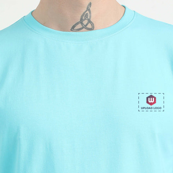 Caslay Organic Crew Neck T-Shirt (Curracao Blue)-4