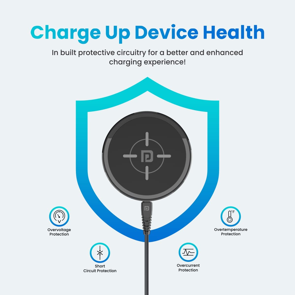 Portronics Freedom 2 15W Wireless Charging Pad for iPhone 13/Samsung Mobile(Black)-7