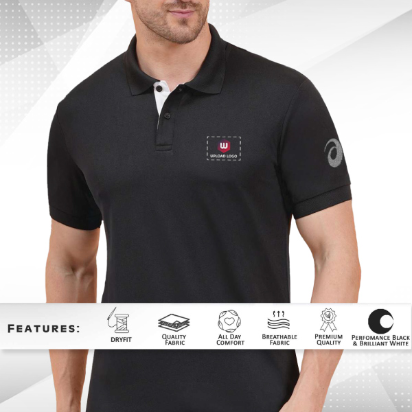 ASICS Premium Polo T-Shirt (Black)-1