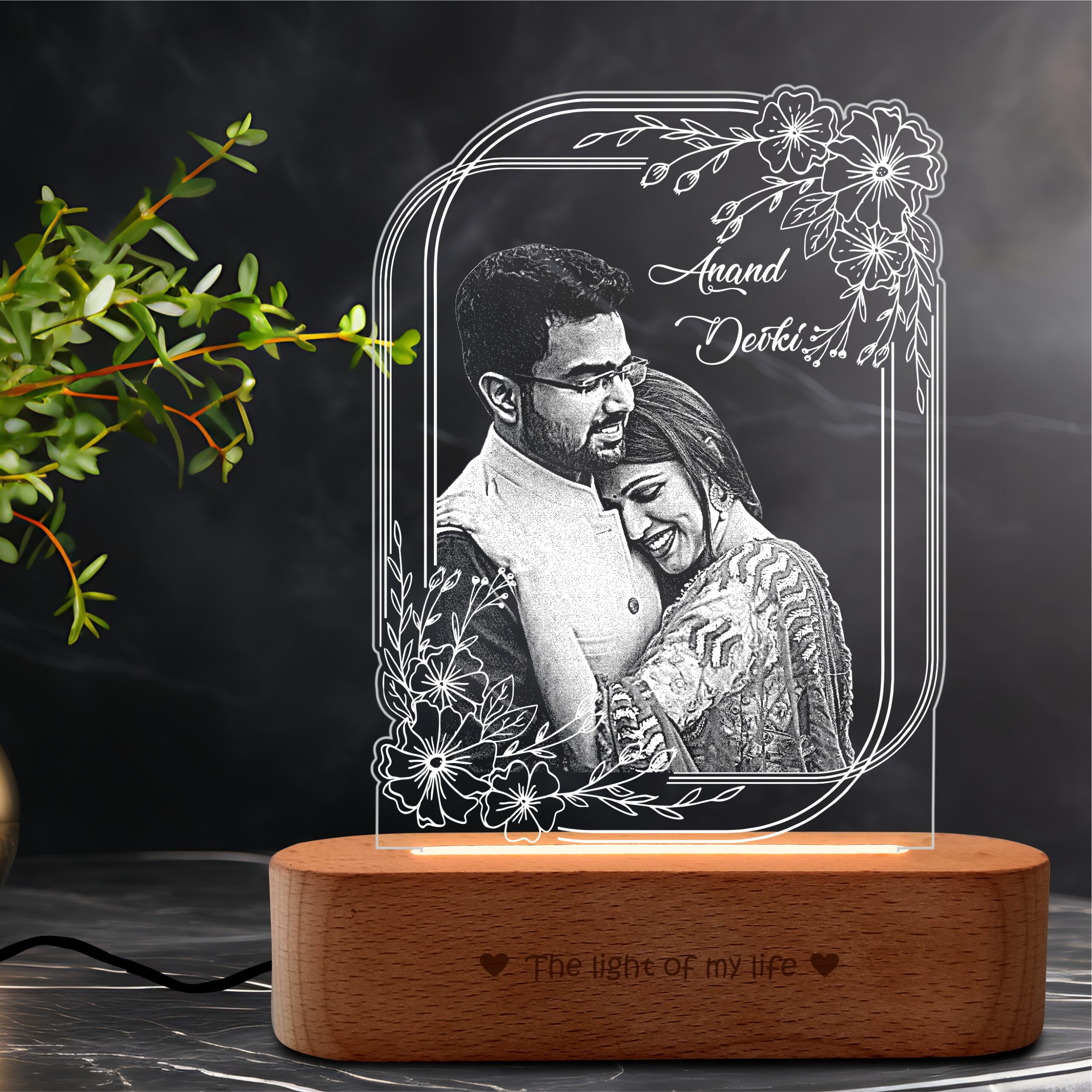Memorable Glow : Custom Engraved Acrylic Photo Lamp-1