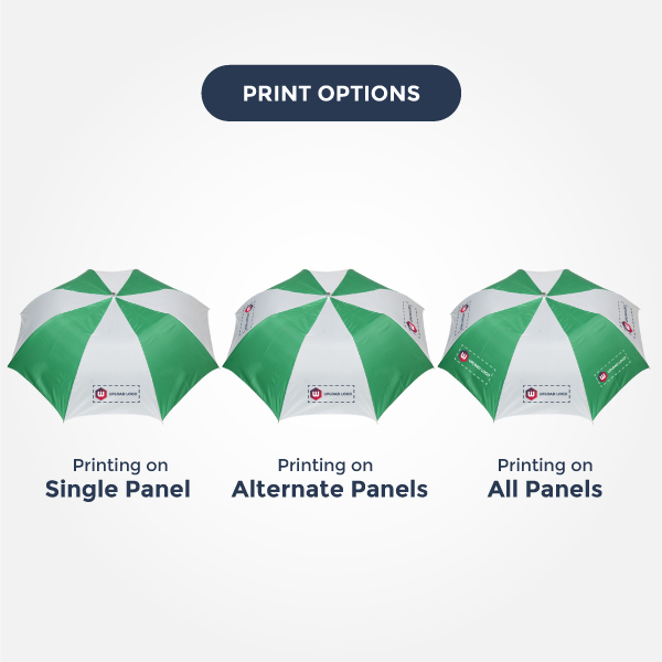Promotional Umbrella 2 Fold - 21x8 White & Green-4