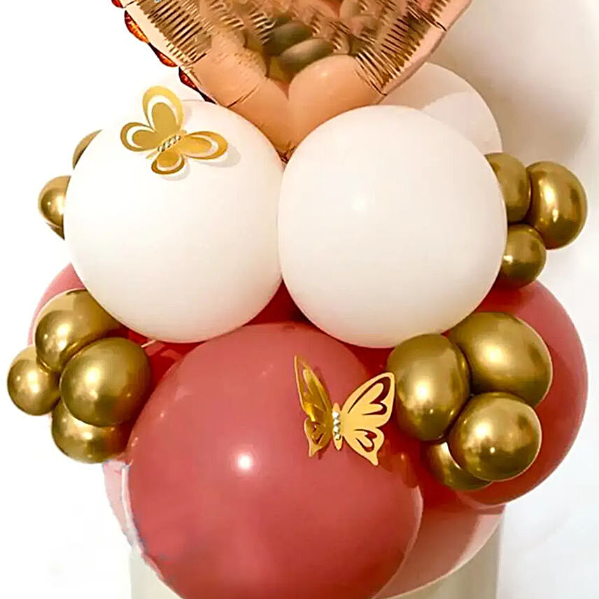Rose Gold Heart Happy Anniversary Balloon Bouquet-3