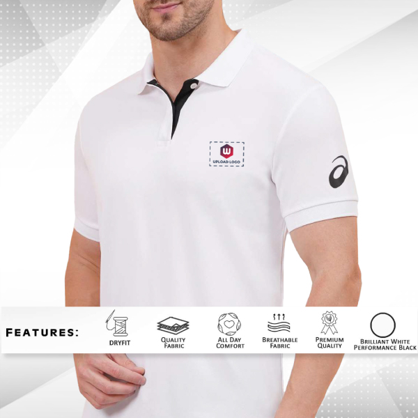 ASICS Premium Polo T-Shirt (White)-1