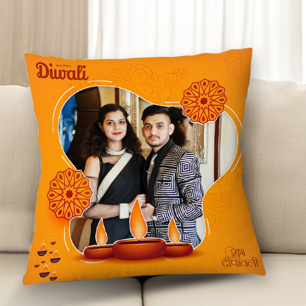 Diwali Personalized Photo Cushion-2
