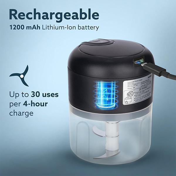 AGARO Elite Rechargeable Mini Electric Chopper -250 ml-4
