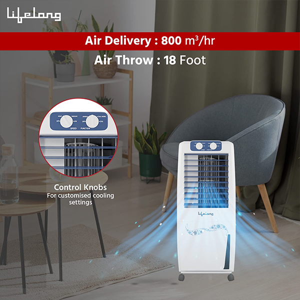 Lifelong Air Cooler with Water Level Indicator, Ice Chamber -12L (LLAC912)-4