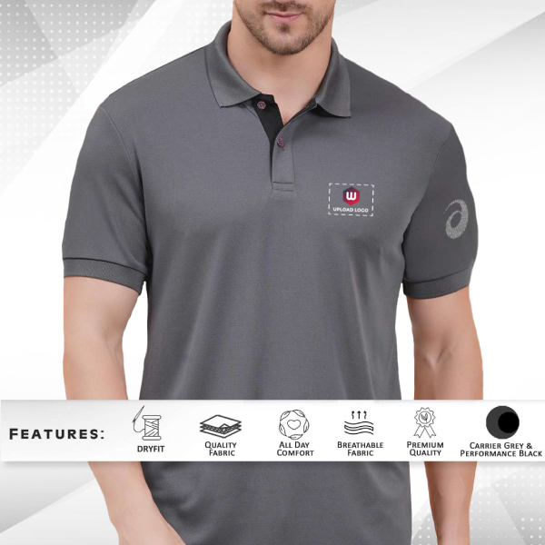 ASICS Premium Polo T-Shirt (Grey)-1
