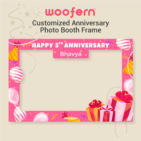 Selfie Booth Frame for Anniversary with Custom Name & year
