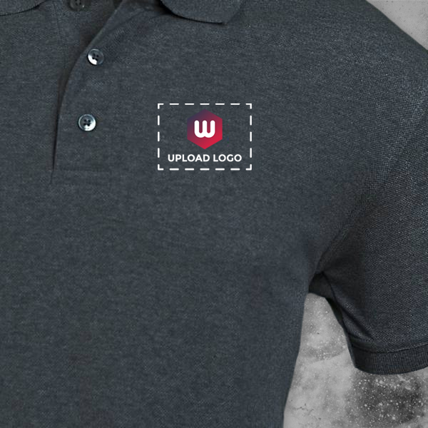Embroidered Classic Polo T-shirt for Men Charcoal Grey– Custom Logo Left Chest-1