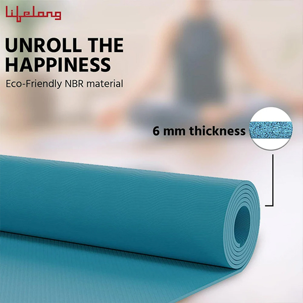 Lifelong LLYM94 Yoga Mat for Women & Men EVA Material 6mm Black-3