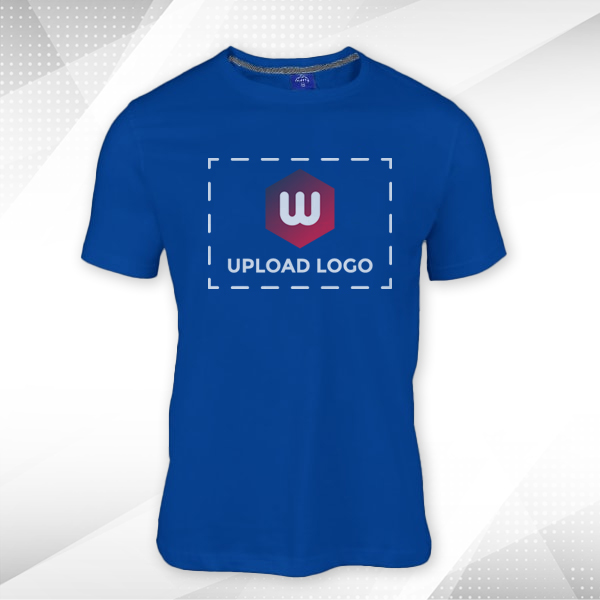 Ruffty Crew Neck Cotton T-shirt for Men Royal Blue - Custom Logo