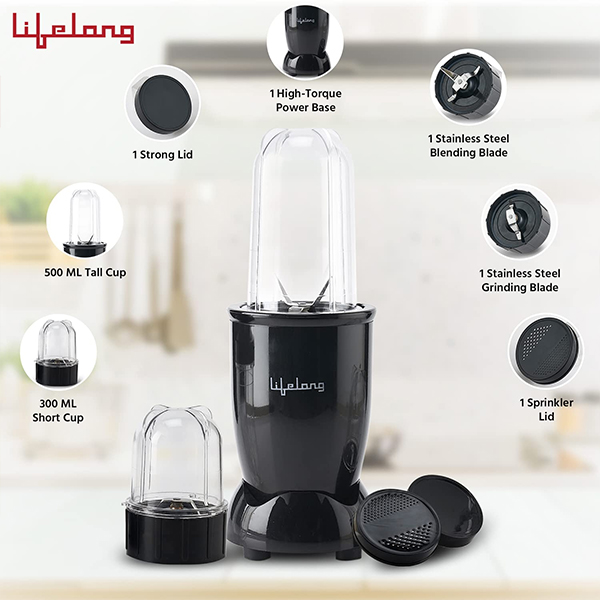 Lifelong LLNBB001 PowerNutri Mixer/Grinder with 2 Jars-4