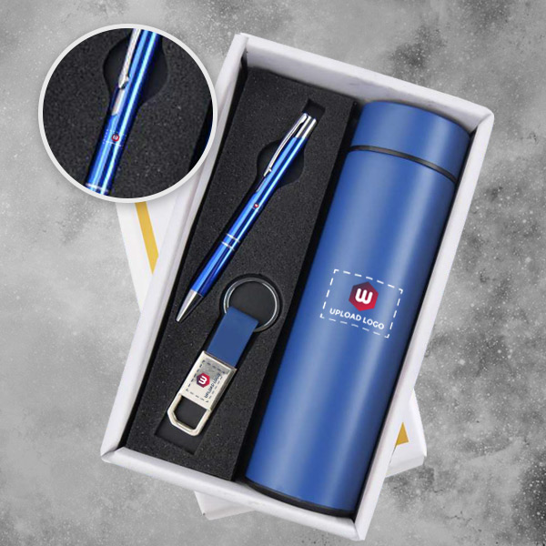 Customized Corporate Gift 3 IN 1 – Bottle Set (Blue)