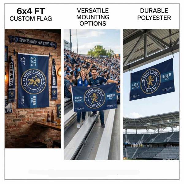 Custom Stadium Roof Flags 6 × 4 Feet-2