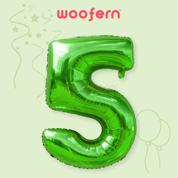 Foil Balloon Number 5 Green 16 inch