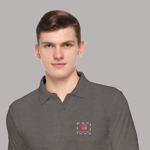 Embroidered FasTees Polo T-shirt for Men ( Charcoal Grey)-1