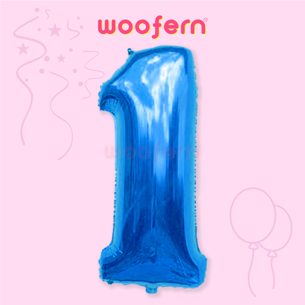 Blue Foil Balloon Number 1 - 16 inch