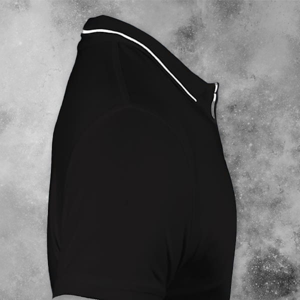 Scott Organic Cotton Polo T-Shirt for Women Black with White - Custom Logo Left Chest-2