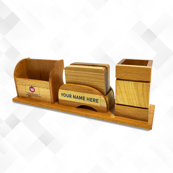 Wooden Multifunctional Desk Organizer