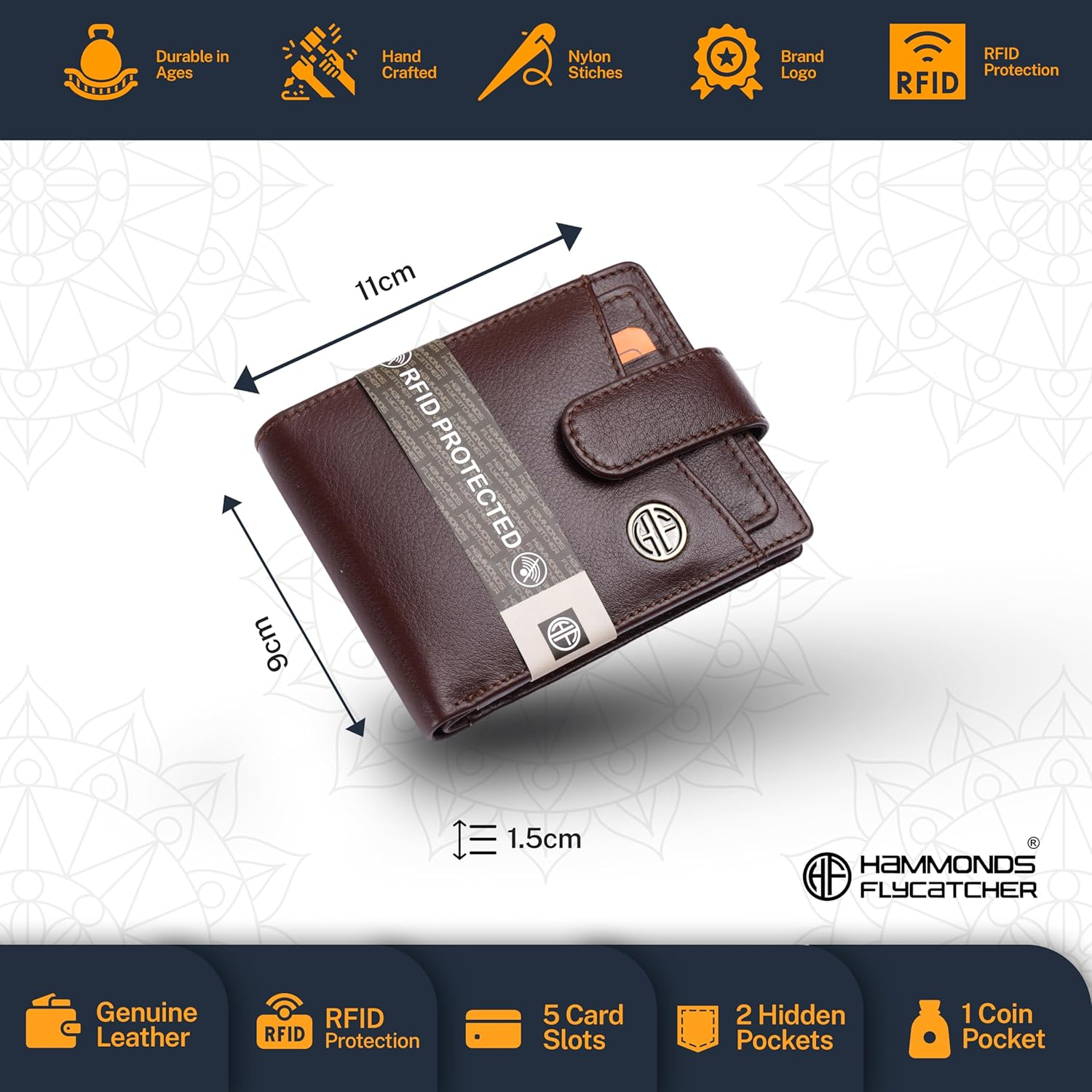 HF Premium Men's Leather Gift Set - Wallet & Belt Combo (Coffee Brown)-4