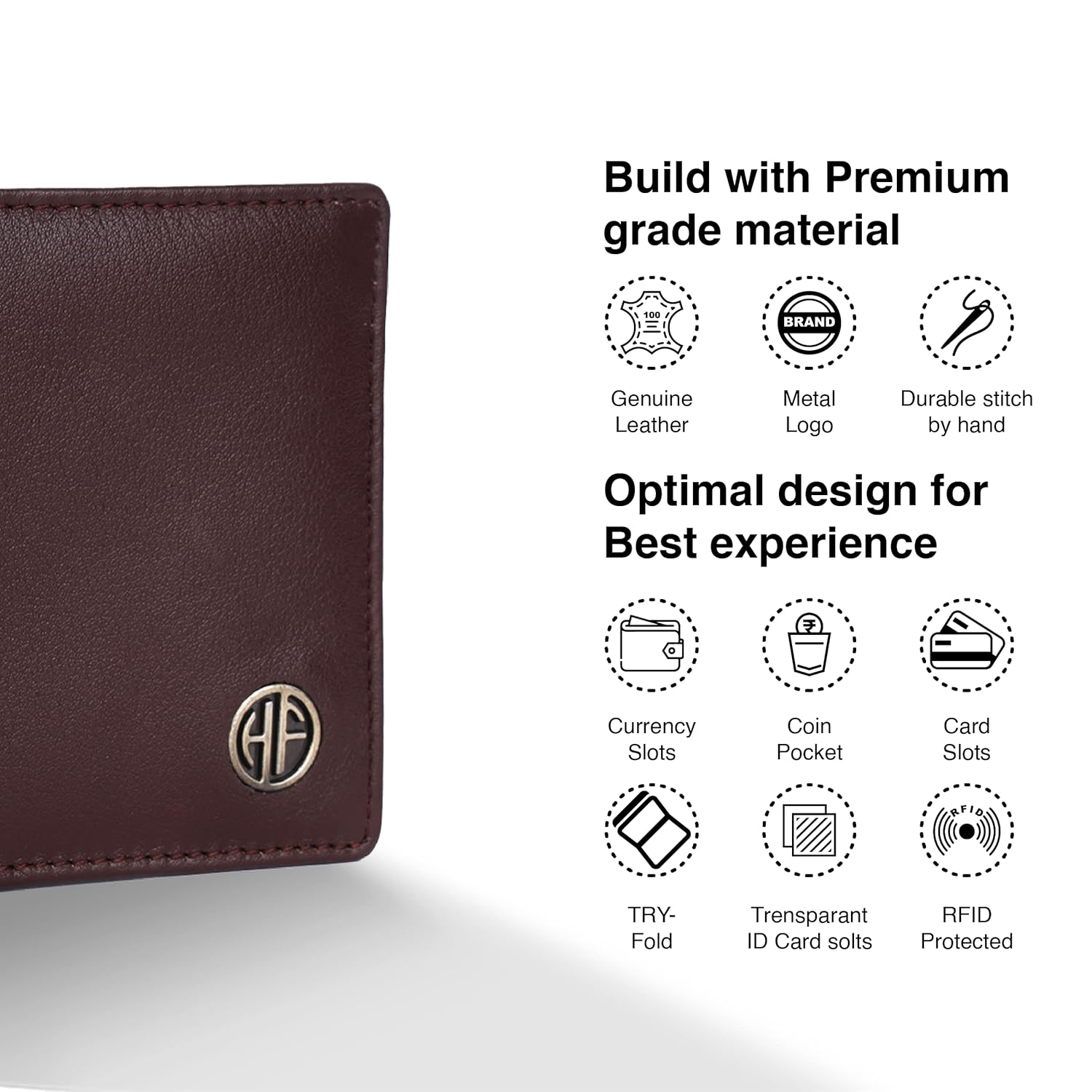 HF Men's Executive Leather Gift Set – Wallet, Keychain & Pen | Premium Corporate Gift (Brozo Brown)-3