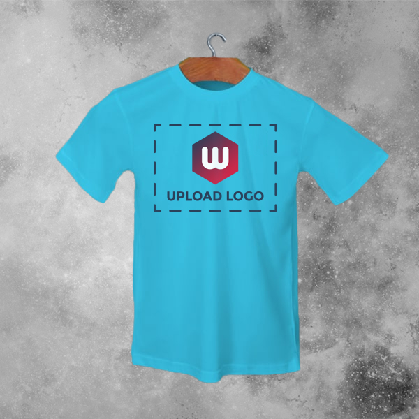 Skinta Fit Half Sleeve Round Neck T-Shirt for Men (Aqua Blue) - Custom Logo-2