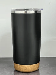 Premium Stainless Steel Vacuum Tumbler 450ml with Natural Cork Base-0