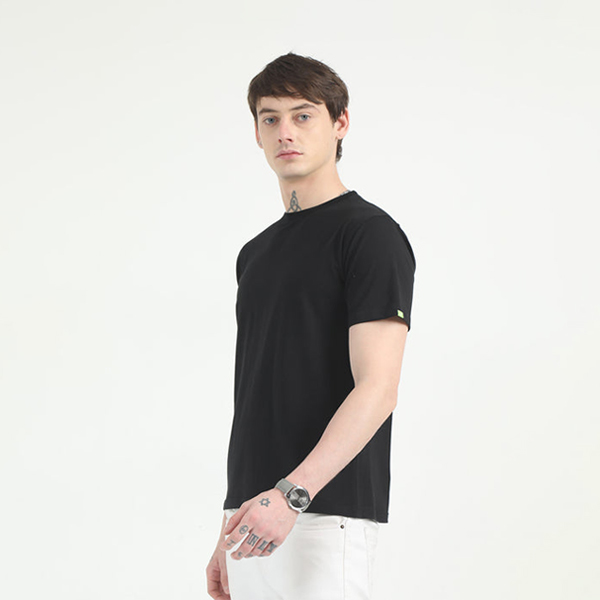 Caslay Organic Crew Neck T-Shirt (Black)-1