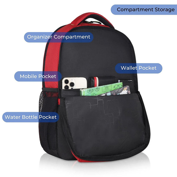 WILDHORN Munich Laptop Backpack (Red & Black)-4