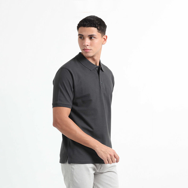 Caslay Organic Polo T-Shirt (Carbon Grey)-2