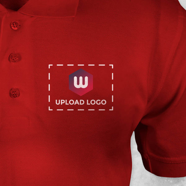 Embroidered Classic Polo T-shirt for Women Red – Custom Logo Left Chest & Right Arm-2