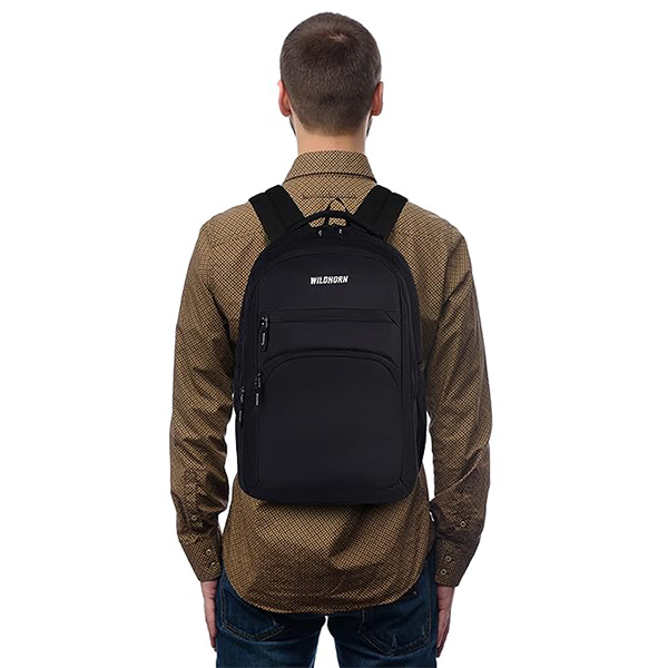 WILDHORN Arezzo Laptop Backpack with Custom Logo (Black)-3