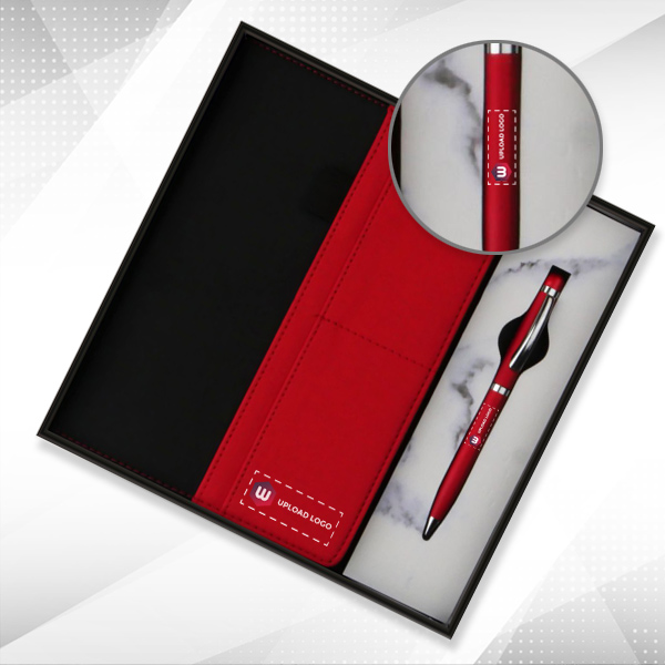 Personalized Employee Welcome Kit 2-in-1 Diary & Pen (Red & Black)