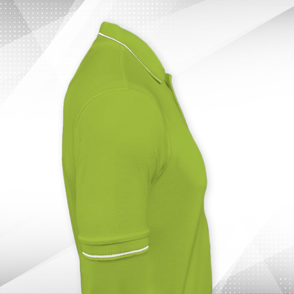Highline Polo T-shirt for Men Apple Green with White – Custom Logo Left Chest-2