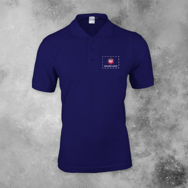 AWG Solid Polo T-shirt for Men Navy Blue – Custom Logo