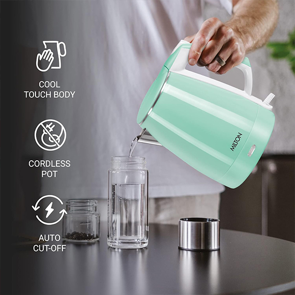 MILTON Riga - Electric 1.5 Stainless Steel Kettle - (Aqua Green)-3