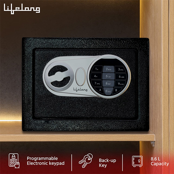 Lifelong LLHSL03 Home Safe Electronic Locker with LED Light (8.6Litres)-1