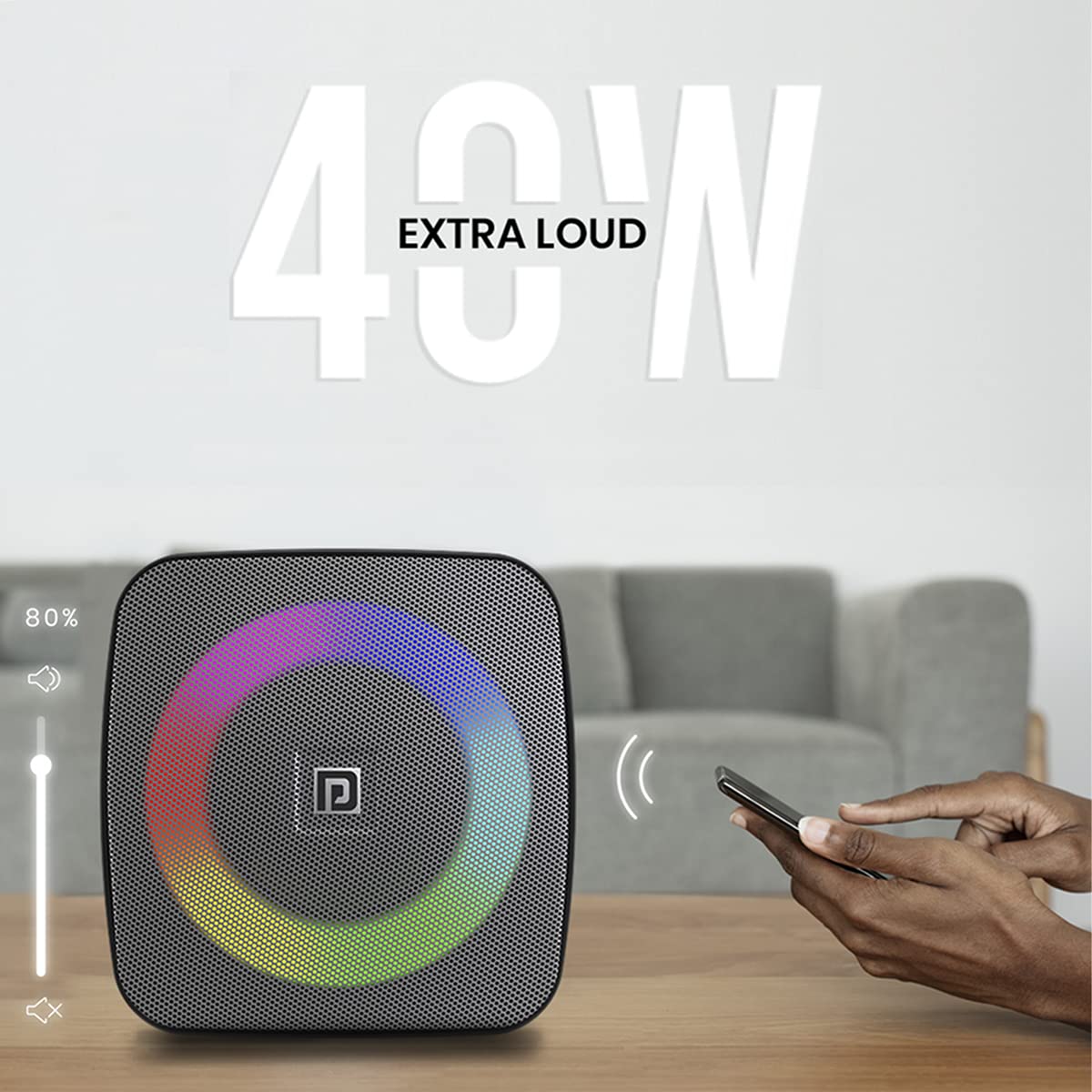 Portronics Dash 40W Portable Speaker with Karaoke Mic (grey)-5