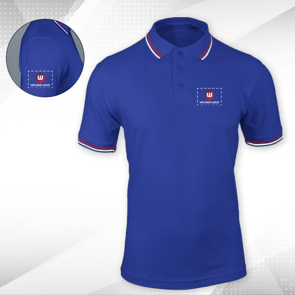 AWG Sport Giza Polo T-shirt for Men Royal Blue – Custom Logo Left Chest & Right Arm-0