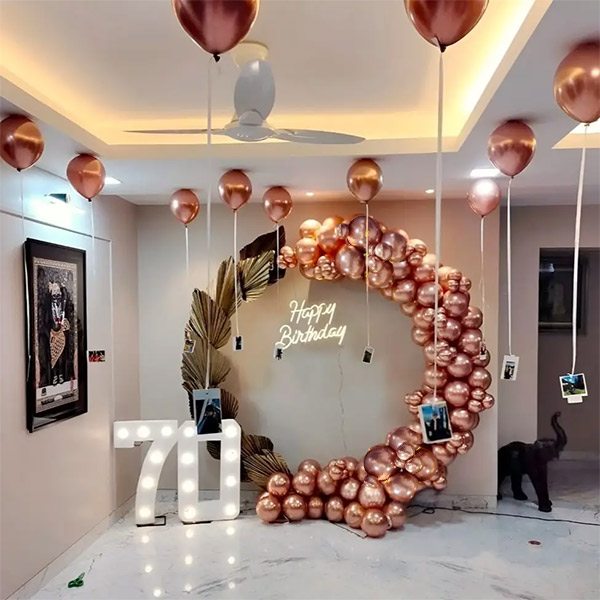 Birthday Rose Gold Balloon Ring Backdrop