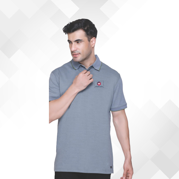 Winbarg Bird Eye Stretch Polo - Light Grey Melange T-Shirt