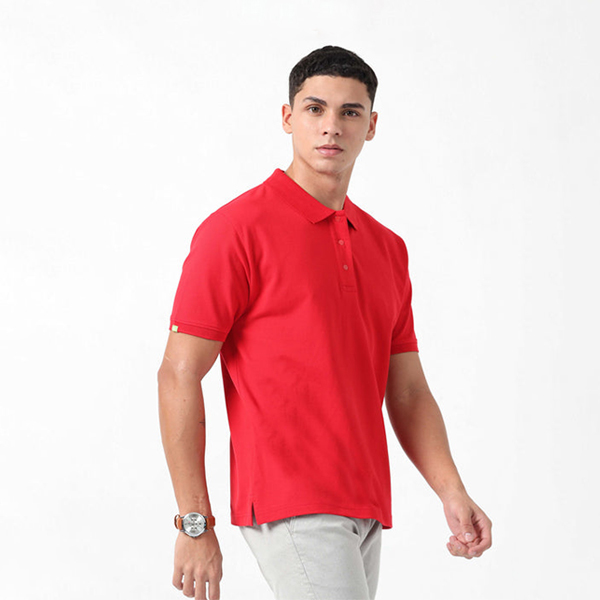 Caslay Organic Polo T-Shirt (Red)-2