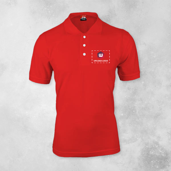 Titlis Polycotton Polo T-shirt for Men (Red)- Custom Logo Left Chest