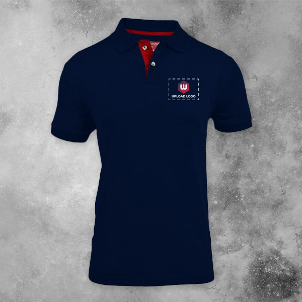 Santhome Highlander Cotton Polo T-shirt for Men Navy Blue - Custom Logo Left Chest