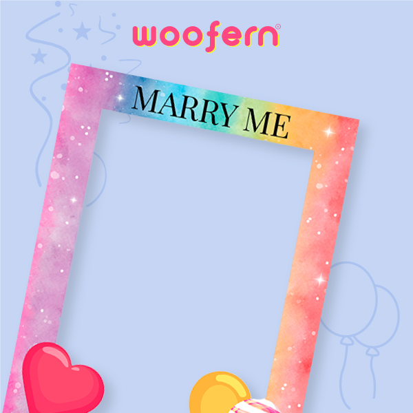 Romantic Proposal Photo Booth Frame with Custom Name-2