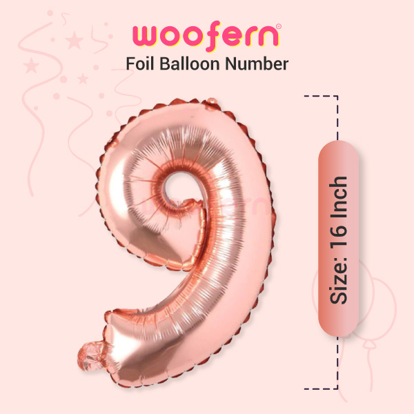 Rose Gold Foil Balloon  Number 9 - 16 inch-2