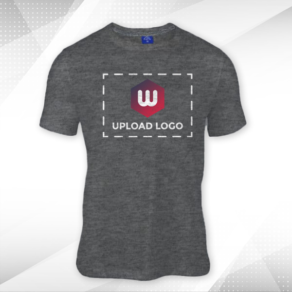 Ruffty Crew Neck Cotton T-shirt for Men Black Melange - Custom Logo