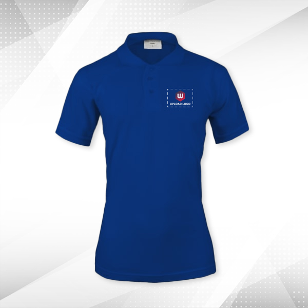 Embroidered Classic Polo T-shirt for Women Royal Blue – Custom Logo Left Chest