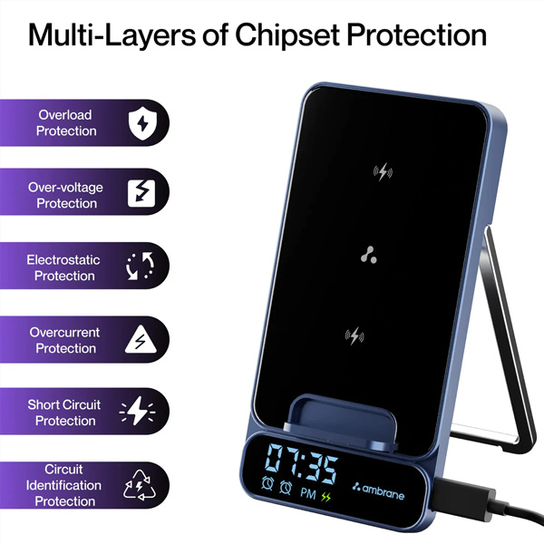 Ambrane Power Pod  Pro Wireless Charger (BLUE)-0