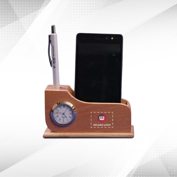 Promotional Pen Stand & Mobile Holder with Analog Watch